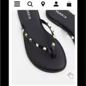 NWT Torrid Leather Studded Flip Flops Sandals